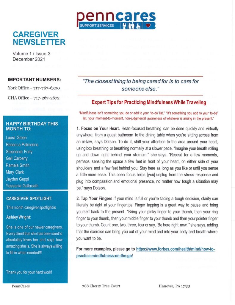December 2021 Newsletter